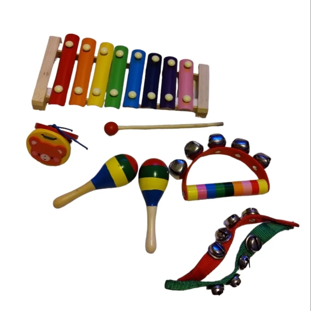Musical Kid Baby Xylophone Maracas Hand Bells Castanet Toy Lot Of 5‎